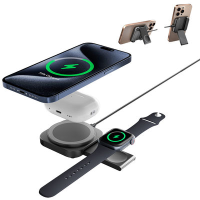 購入 2イン1 旅行 携帯 磁気 無線 充電器 デスクトップ オフィス コンパクト 折りたたむ電話ホルダー 携帯電話 ウォッチ ヘッドフォン 急速充電 online manufacture
