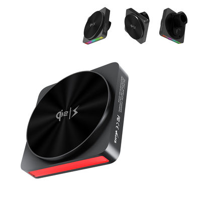 購入 15w 無線充電器 9色RGB環境光投影と中央制御 車用磁気電話ホルダー online manufacture