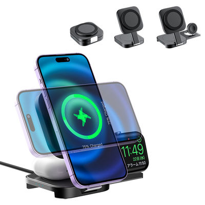 3 In 1 デスクトップ 無線充電ステーション アルミ合金 マグセーフ 充電スタンド