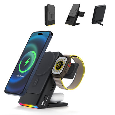 引換可能なiPhone 無線充電器 パワーバンク 隠された3イン1 無線充電器