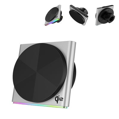 QI2 超薄型デザインのピックアップランプ,金属,超強い磁気吸着,無線車搭載9色RGB光効果投影環境ランプ,片手で操作,360度回転,高速充電